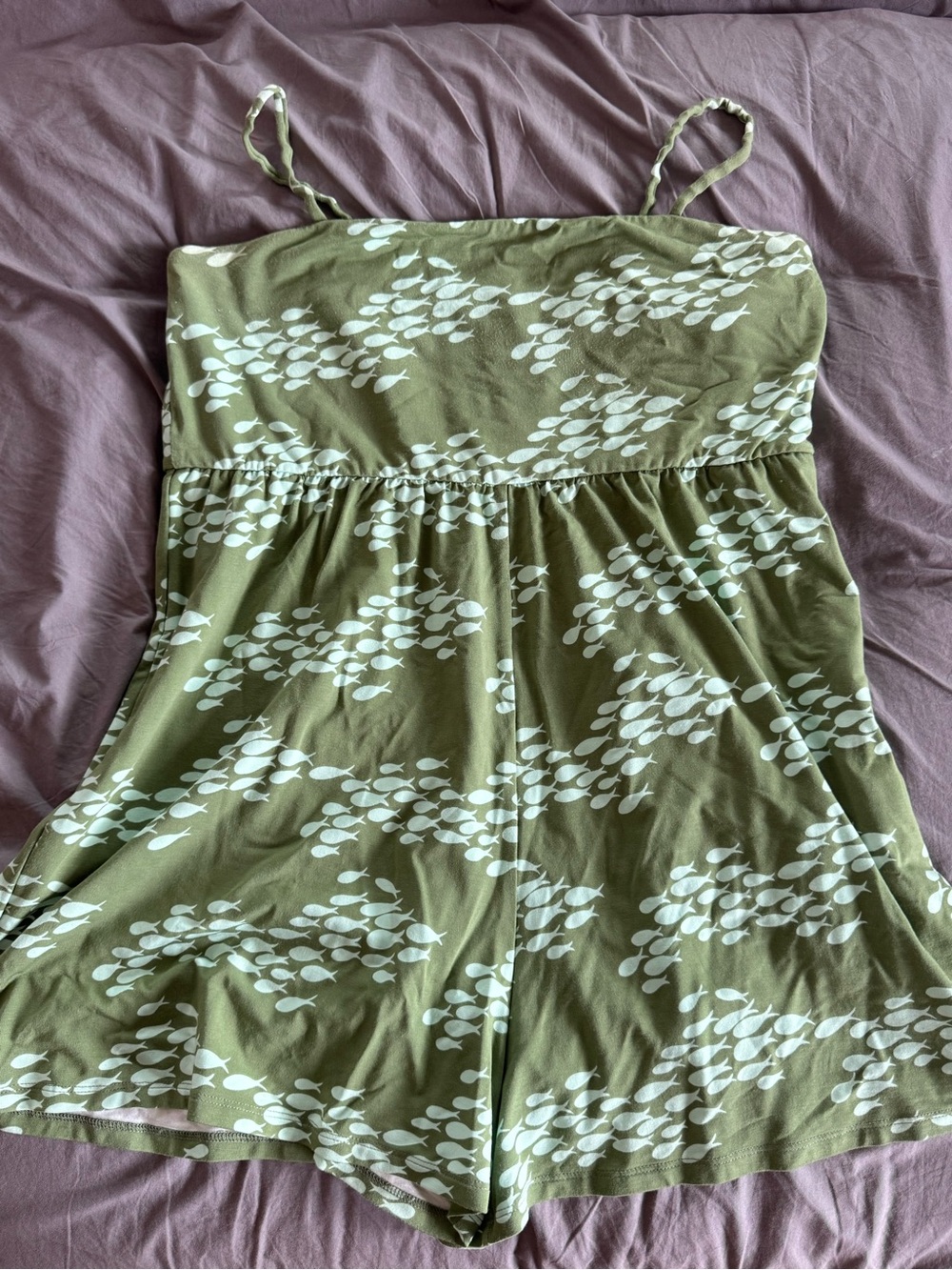 Fighting Eel Fish Print Romper